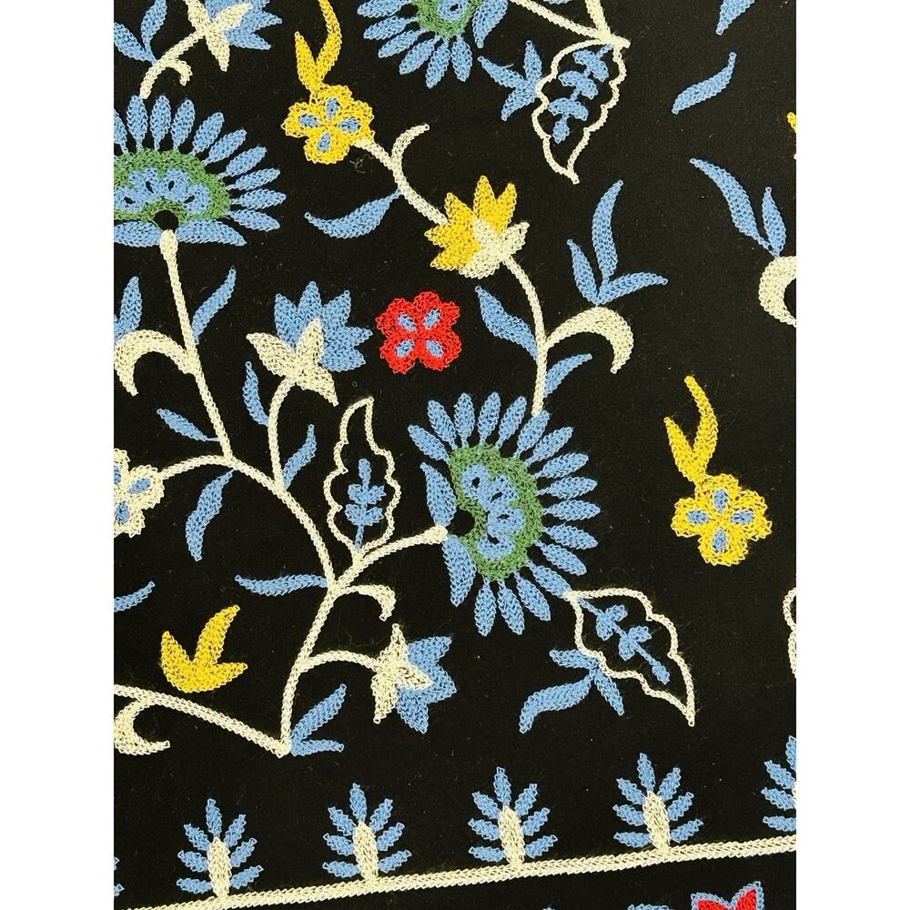 J. McLaughlin Pencil Skirt Womens Size 4 Black Embroidered Bainbridge Lined Boho - Picture 4 of 7